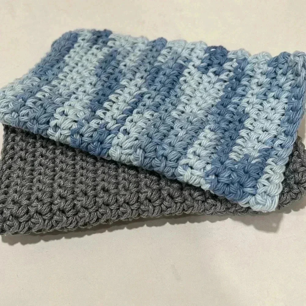 Hand Crocheted Washcloth/Dishcloth - Set of 2